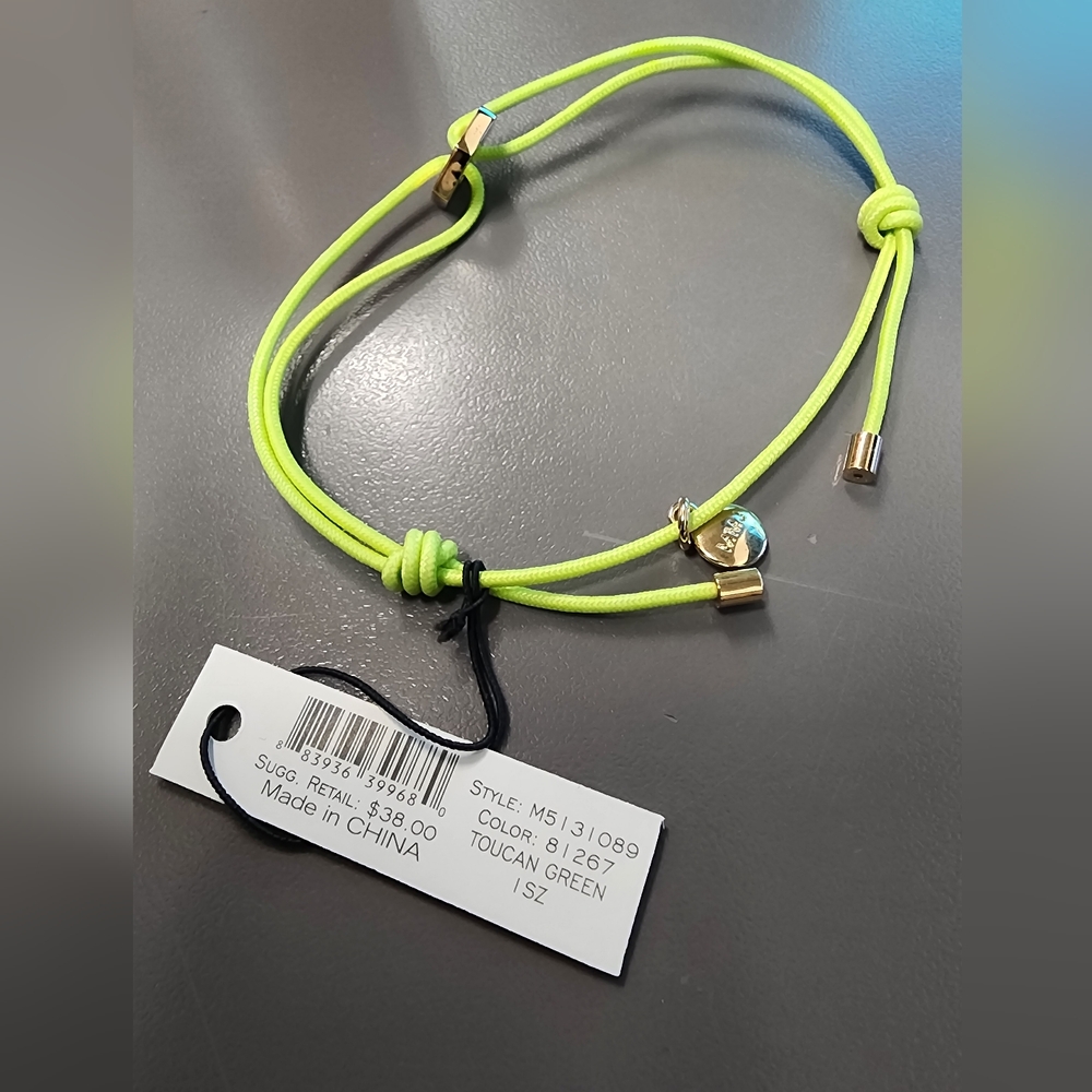 NWT Marc by Marc Jacobs Bolt Friendship Stretch Bracelet - Toucan Green - Picture 3 of 4